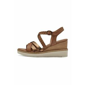 Sandale wedge cu detalii de piele imagine