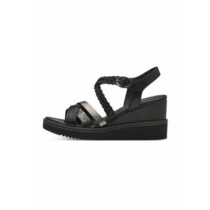 Sandale wedge cu detalii de piele imagine