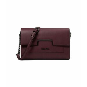 Incaltaminte Femei Calvin Klein Saffiano Leather Flap Crossbody Deep Rouge imagine