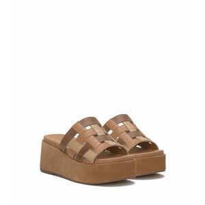 Incaltaminte Femei Lucky Brand Ulrich Woven Platform Sandal Dusty Sand Cream imagine