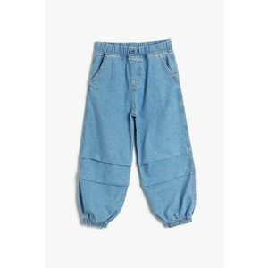 Pantaloni relaxed fit de denim cu talie ajustabila imagine