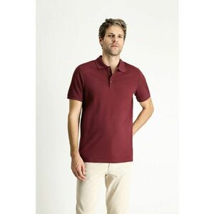 Tricou polo din bumbac cu model uni imagine