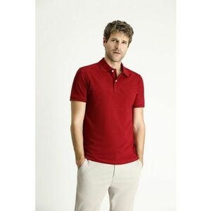 Tricou polo din bumbac cu model uni imagine