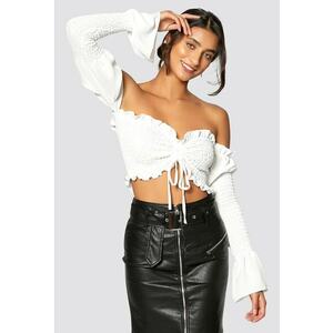 Bluza crop cu mansete-clopot imagine