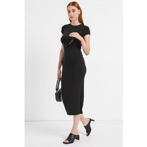 Rochie midi cu croiala bodycon si slit lateral imagine