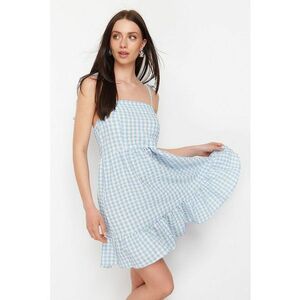 Rochie cu bretele ajustabile si model gingham imagine