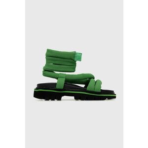 Tommy Jeans sandale CHUNKY SANDAL femei, culoarea verde, cu platforma, EN0EN02073 imagine