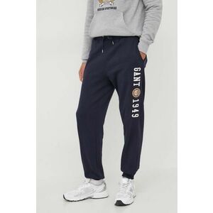 Gant pantaloni de trening din bumbac culoarea albastru marin, cu imprimeu imagine