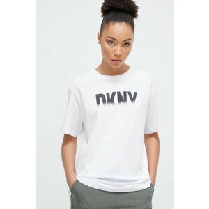 Dkny tricou din bumbac femei, culoarea alb imagine