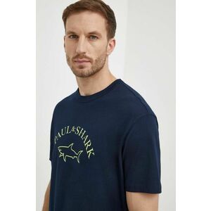 Paul&Shark tricou din bumbac barbati, culoarea albastru marin, cu imprimeu imagine