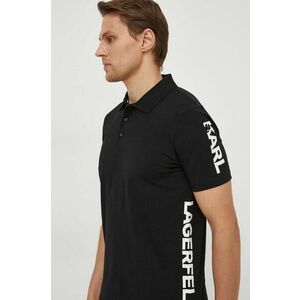 Karl Lagerfeld tricou polo barbati, culoarea negru, cu imprimeu imagine