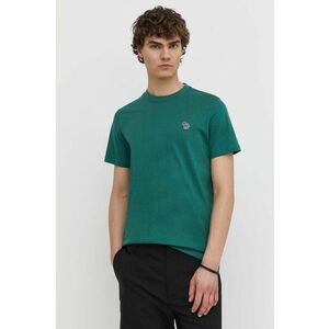 PS Paul Smith tricou din bumbac barbati, culoarea verde, neted imagine