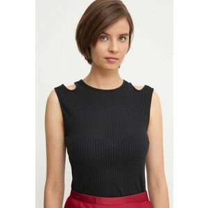 United Colors of Benetton top din bumbac culoarea negru imagine