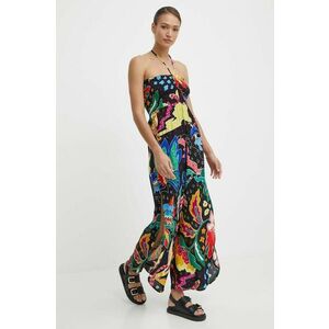 Desigual combinezon plaja JUNGLE JUMPSUIT culoarea negru, 24SWMW06 imagine