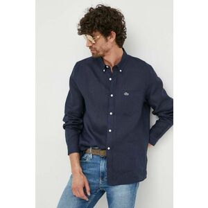 Lacoste camasa de in culoarea albastru marin, cu guler button-down, regular imagine