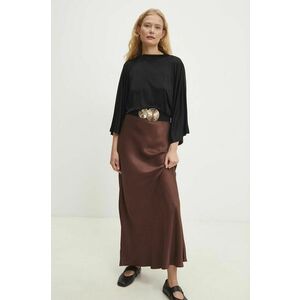 Answear Lab fusta culoarea maro, maxi, drept imagine