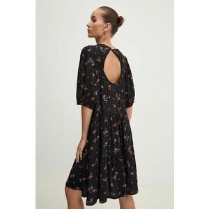 Tommy Jeans rochie culoarea negru, mini, evazati, DW0DW18602 imagine