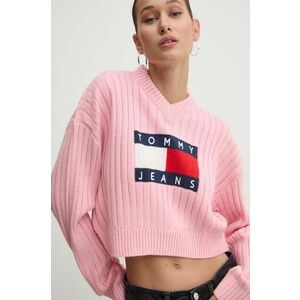 Tommy Jeans pulover femei, culoarea roz, light, DW0DW18528 imagine