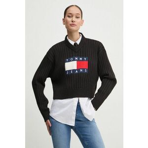 Tommy Jeans pulover femei, culoarea negru, light, DW0DW18528 imagine