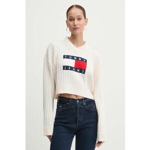 Tommy Jeans pulover femei, culoarea bej, light, DW0DW18528 imagine