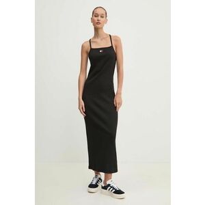 Tommy Jeans rochie culoarea negru, maxi, mulata, DW0DW18579 imagine