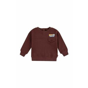 Levi's bluza bebe CHARACTER POCKET CREW culoarea maro, cu imprimeu, 6EL339 imagine