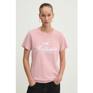 Hollister Co. tricou din bumbac femei, culoarea roz, KI357-3284 imagine