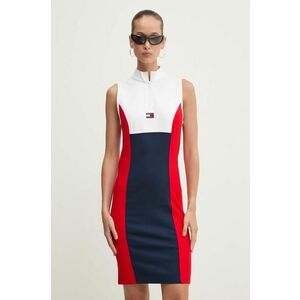 Tommy Jeans rochie culoarea alb, mini, mulata, DW0DW18442 imagine