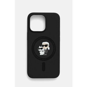 Karl Lagerfeld Husă pentru telefon iPhone 13 Pro / 13 6.1 culoarea negru, KLHMP13LSCMKCRHK imagine