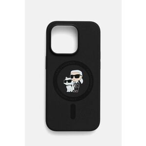 Karl Lagerfeld Husă pentru telefon iPhone 14 Pro 6.1 culoarea negru, KLHMP14LSCMKCRHK imagine