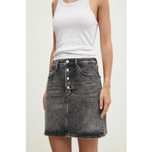 Tommy Jeans fusta jeans culoarea negru, mini, evazati, DW0DW18231 imagine