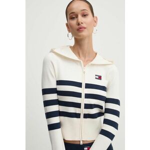 Tommy Jeans cardigan femei, culoarea bej, light, DW0DW18524 imagine