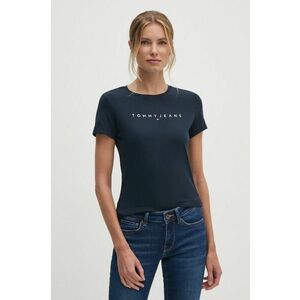 Tommy Jeans tricou din bumbac femei, culoarea albastru marin, DW0DW18398 imagine