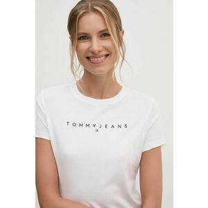 Tommy Jeans tricou din bumbac femei, culoarea alb, DW0DW18398 imagine