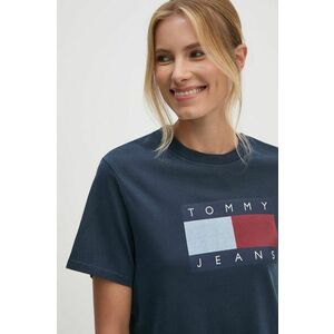 Tommy Jeans tricou din bumbac femei, culoarea albastru marin, DW0DW18629 imagine