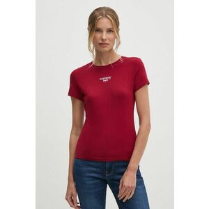 Tommy Jeans tricou femei, culoarea bordo, DW0DW18397 imagine