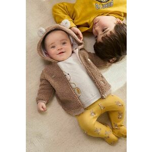 Mayoral Newborn bluza bebe culoarea maro, cu glugă, neted, 2450 imagine