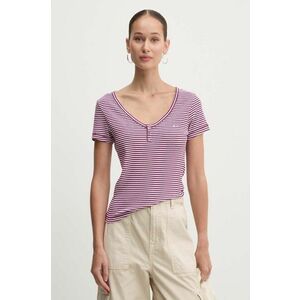 Tommy Jeans tricou femei, culoarea violet, DW0DW18429 imagine