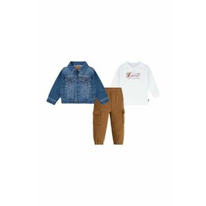 Levi's compleu bebe TRUCKER TEE & CARGO JOGGER culoarea alb, 6EL315 imagine