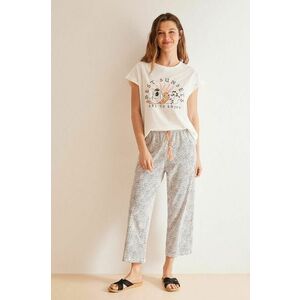 women'secret pijamale de bumbac Lilo and Stich culoarea bej, bumbac, 3138526 imagine