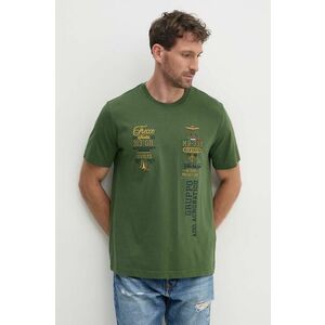 Aeronautica Militare tricou din bumbac barbati, culoarea verde, cu imprimeu, TS2226J635 imagine