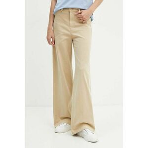 Levi's pantaloni femei, culoarea bej, lat, high waist, A8697 imagine