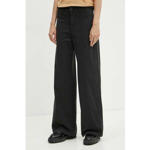 Levi's pantaloni femei, culoarea negru, lat, high waist, A8697 imagine