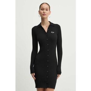 Tommy Jeans rochie culoarea negru, mini, mulata, DW0DW18481 imagine