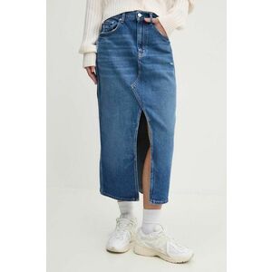 Tommy Jeans fustă din denim midi, dreaptă, DW0DW18225 imagine