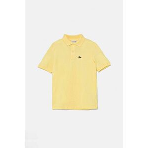 Lacoste tricouri polo din bumbac pentru copii culoarea galben, neted imagine