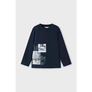 Mayoral longsleeve din bumbac pentru copii culoarea albastru marin, cu imprimeu, 4048 imagine