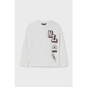 Mayoral longsleeve din bumbac pentru copii culoarea bej, cu imprimeu, 7078 imagine