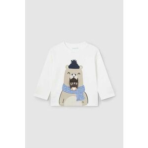 Mayoral longsleeve din bumbac pentru bebeluși culoarea bej, cu imprimeu, 2035 imagine