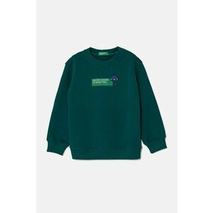 United Colors of Benetton hanorac de bumbac pentru copii culoarea verde, cu imprimeu, 3J70G10F0 imagine